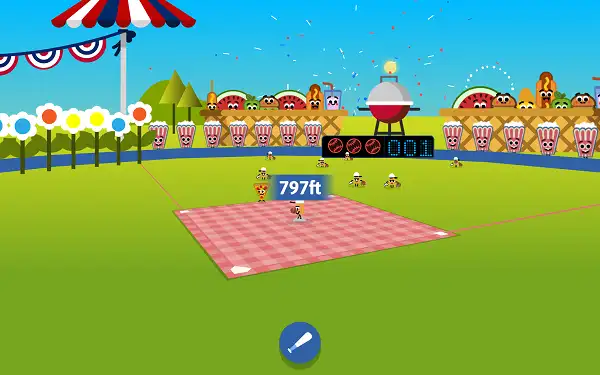 Doodle Baseball Player hits a score