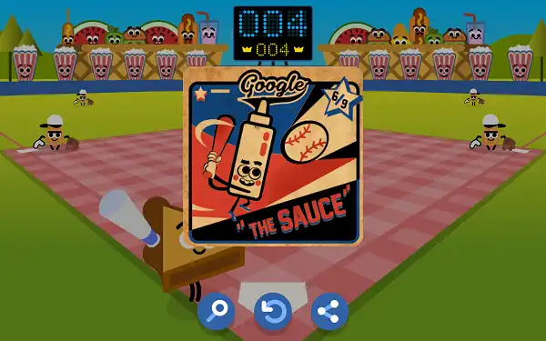 Doodle Baseball end game baseball card showing food character The Sauce with name