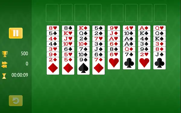 FreeCell Solitaire - Play Free in Your Browser FreeCell Solitaire board showing eight tableau columns, free cells, and foundations