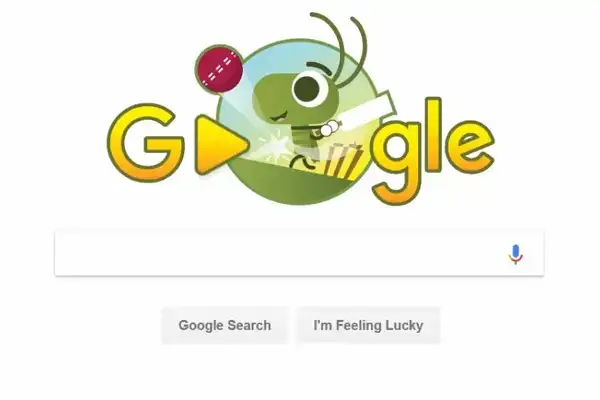 Google Doodle Cricket original homepage banner from June 2017 ICC Champions Trophy