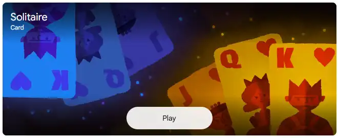 What Is Google Solitaire? History of the Google Doodle Card Game Google Search results showing the Solitaire Easter egg with Play button
