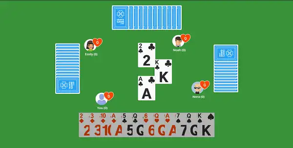 Hearts card Game - Gameplay