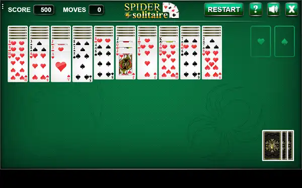 Klondike vs Spider Solitaire: Which Is Harder? Spider Solitaire mid-game board showing 10 columns with mixed and same-suit card sequences