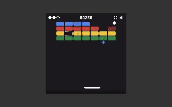 Google Block Breaker - Play Doodle Game Online Google Block Breaker gameplay screenshot showing the paddle and ball breaking a wall of blocks