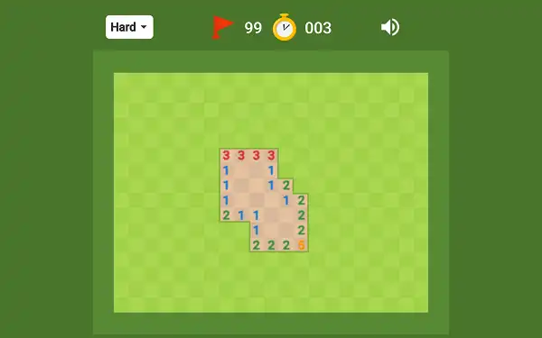 Color-coded numbers on revealed tiles in Google Minesweeper