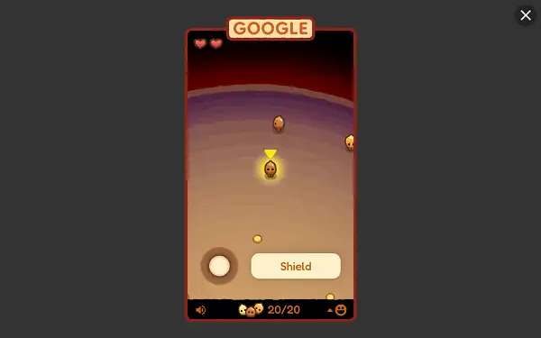 Popcorn Google Doodle - Play Free Online Popcorn Google Doodle gameplay screenshot showing multiple kernels dodging projectiles in the arena