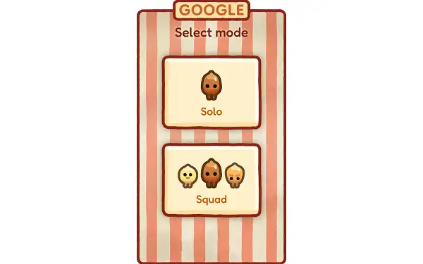 Popcorn Google Doodle - Play Free Online Mode and character selection screen in Popcorn Google Doodle